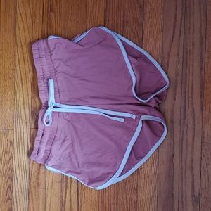 Pink and white short shorts